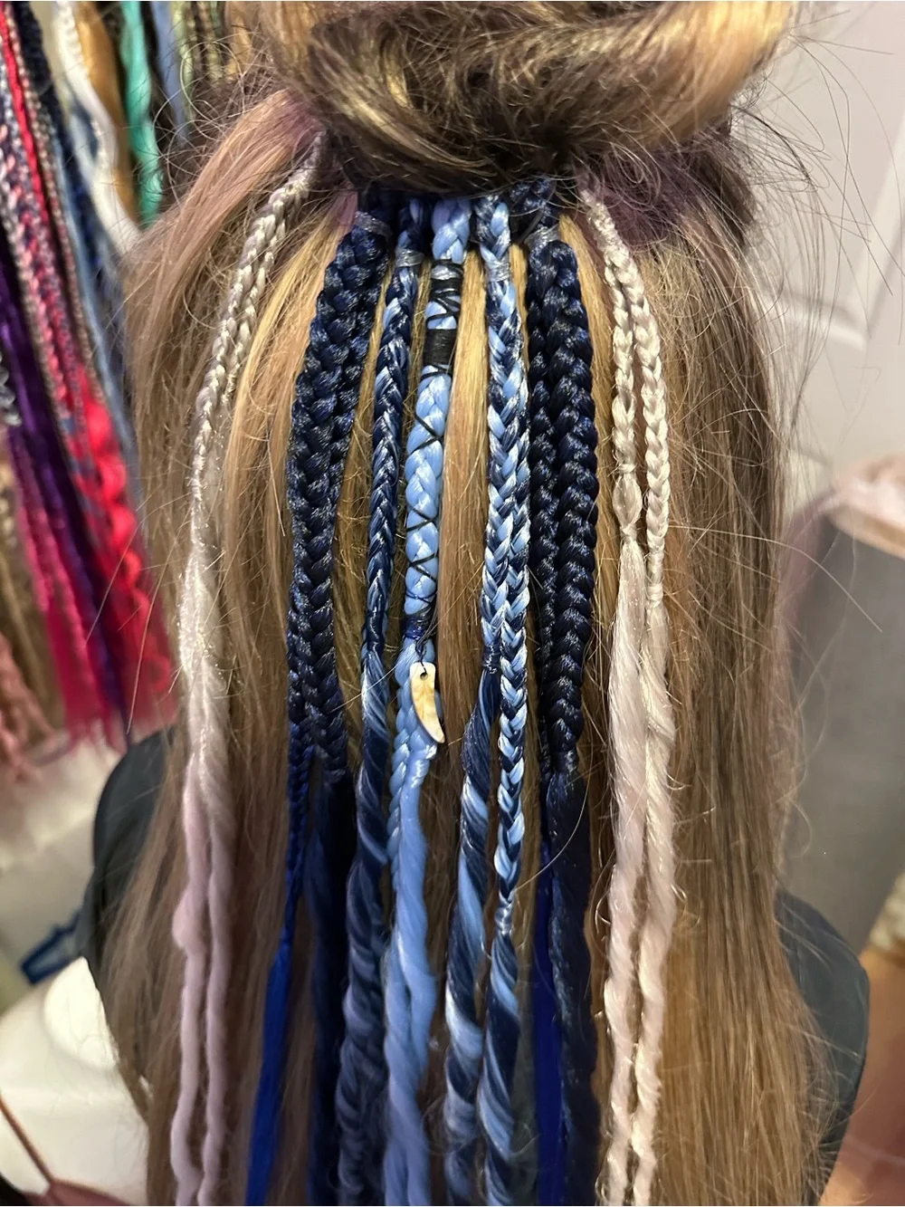 Blue vibes Women’s dreadlock Hair Extensions - Mixed Braids